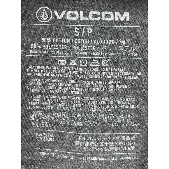 Volcom Graphic T-Shirt Mens Small Black Yellow Modern Fit Logo Tee 50/50 Soft - Picture 2 of 8